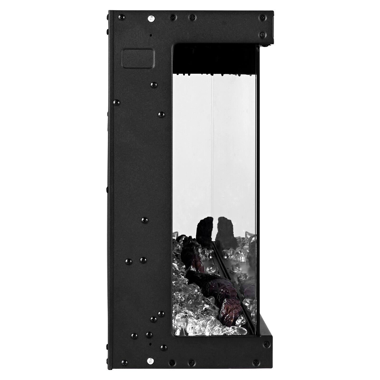 Alt View 9. Glintex - 50 Inch Three-Sided Electric Fireplace, 1500W Wall Mounted with Timer, Remote, Adjustable Flame, Overheat Protection - Black.