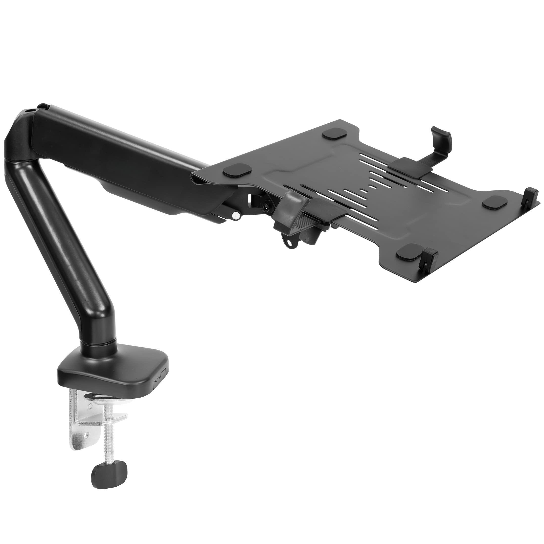 Front. PO3TICJUNKI3 - Laptop Desk Mount Arm With Gas Spring   Full Motion For 11  Laptops Stand Clamp Grommet Base And Capacity - Laptop Arm.
