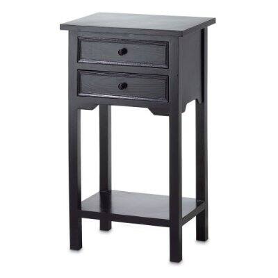 Angle. Hivvago - Hivvago Set of 2 Nightstand Side Tables / End Table - Black.