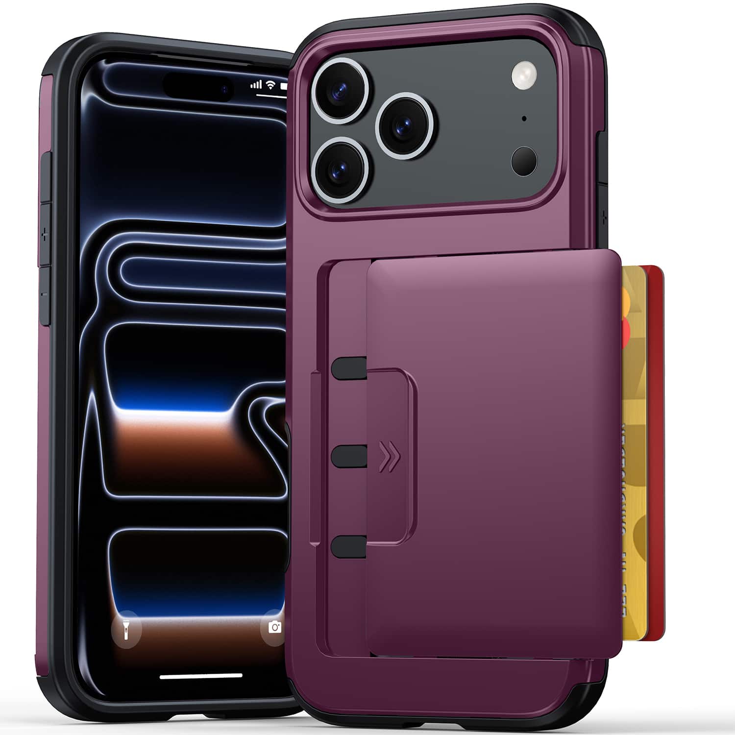 UUCOVER - Wallet Back Case for iPhone 17 Pro Max ,Shockproof TPU + PC Protective Cover with Hidden Credit Card Holder Case - Cherryred price history on PriceWatchPro