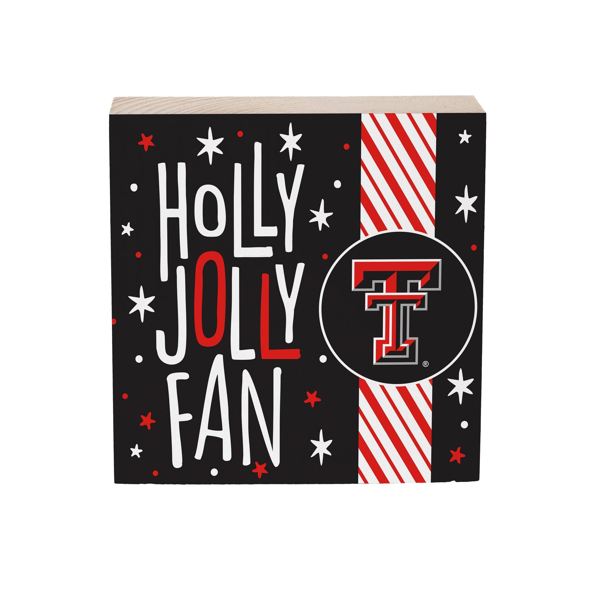 Evergreen Enterprises - Texas Tech Red Raiders 6" Holiday Wood Plock Shelf Sign - Multicolor
