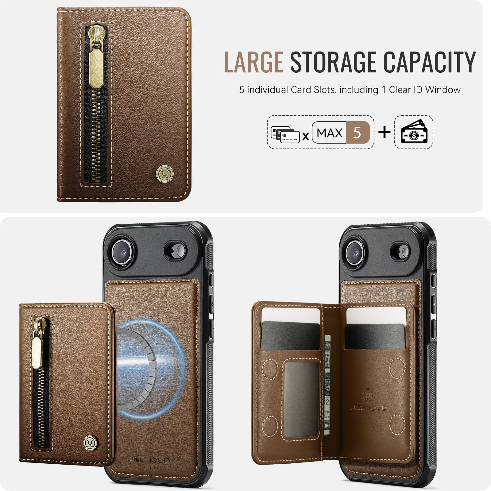 LARGE STORAGE CAPACITY  
5 individual Card Slots, including 1 Clear ID Window  
x MAX 5 +