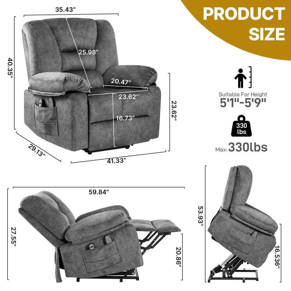 Sure, here is the corrected and grouped text from the image:

**PRODUCT SIZE**

- Height: 40.35"
- Width: 35.43"
- Depth: 29.13"
- Seat Height: 20.47"
- Seat Depth: 23.62"
- Armrest Height: 25.98"
- Armrest Width: 23.62"
- Back Height: 41.33"
- Overall Width: 59.84"
- Overall Depth: 53.93"
- Overall Height: 53.93"
- Footrest Height: 16.536"
- Seat Width: 23.62"
- Seat Depth: 16.73"
- Armrest Height: 25.98"
- Armrest Width: 23.62"
- Back Height: 41.33"
- Overall Width: 59.84"
- Overall Depth: 53.93"
- Overall Height: 53.93"
- Footrest Height: 16.536"

**Suitable