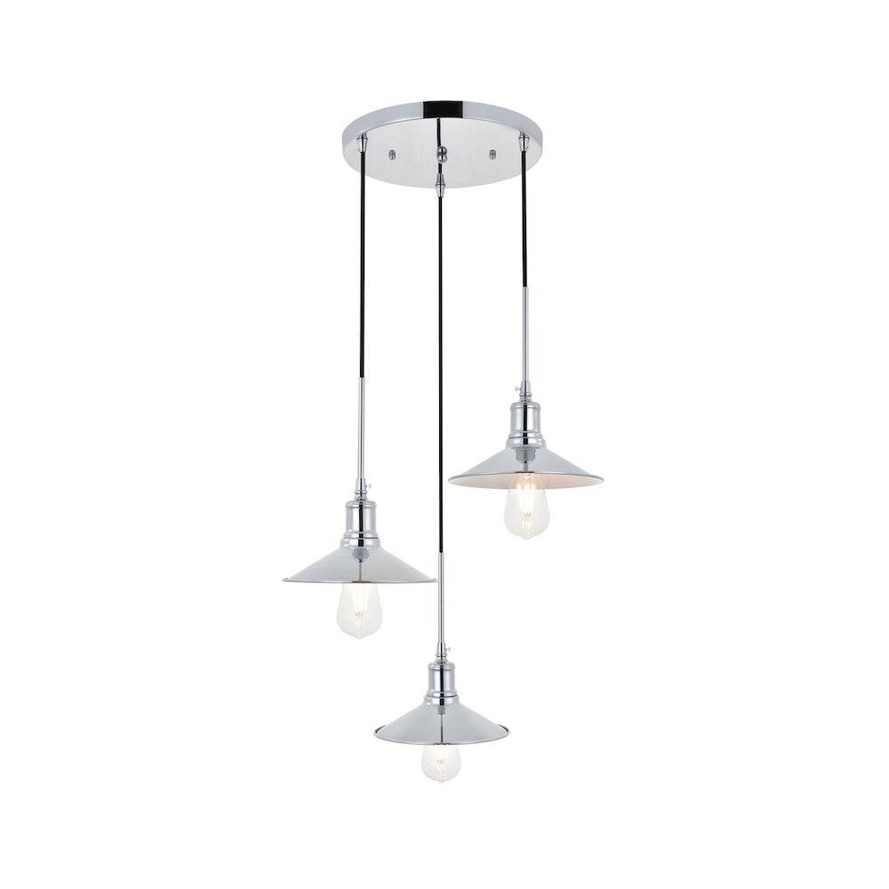 Alt View 7. Living District - Etude 3 Light Chrome Pendant - Chrome.