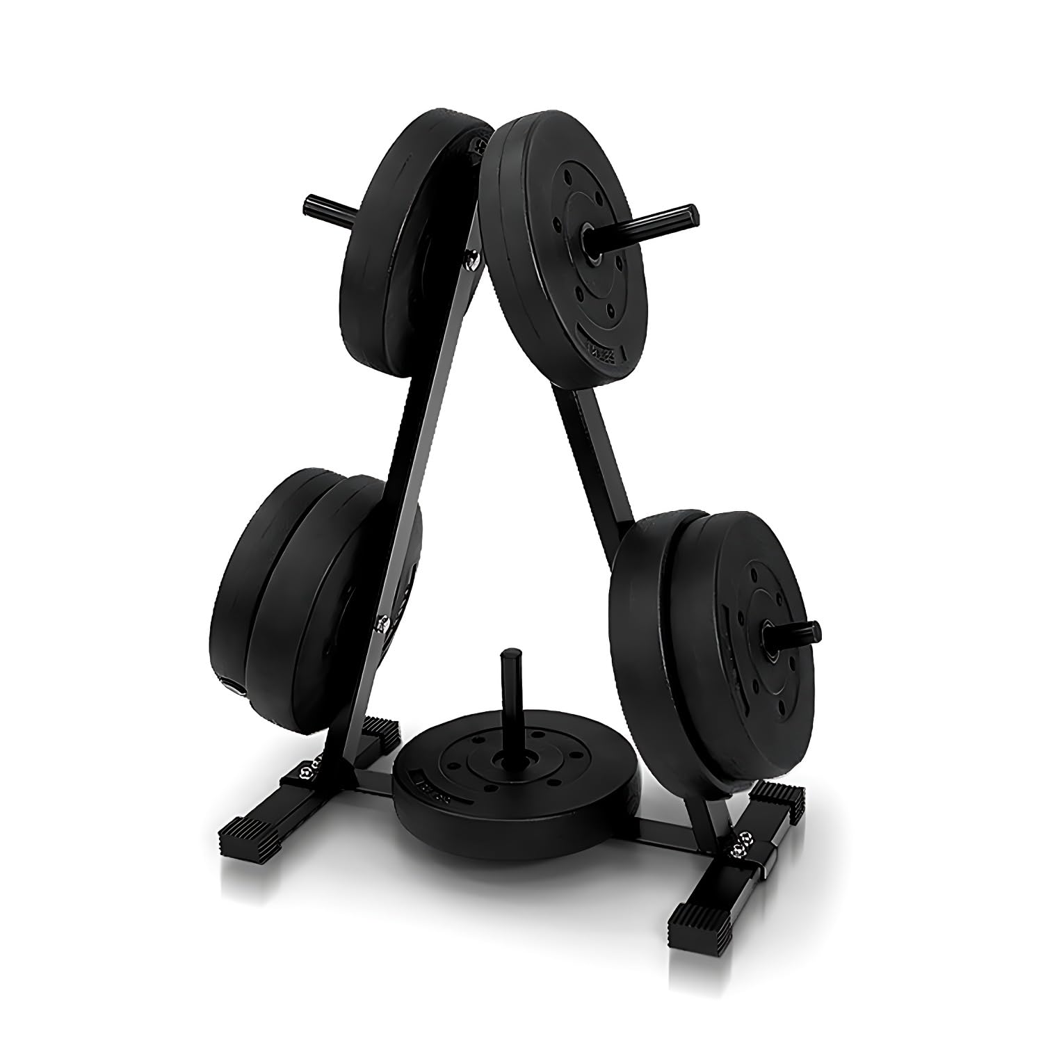 Left. Amber Sporting Goods - Ultimate Gym Storage: Olympic 2 Plate Weight Rack to Organize & Maximize Home Workouts - Black.
