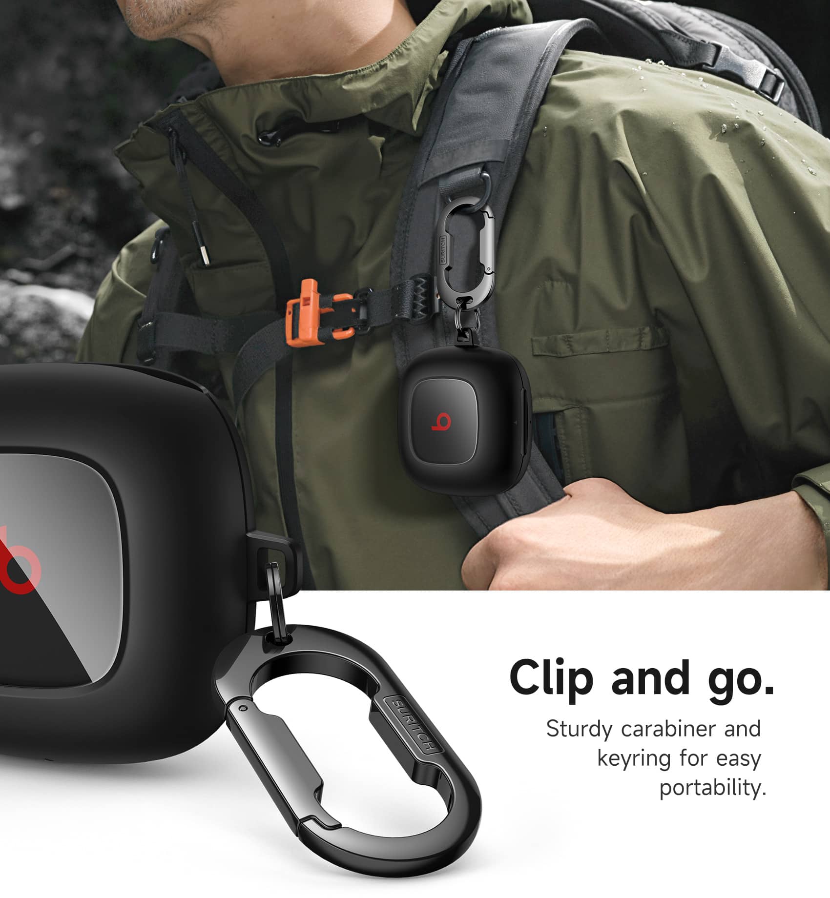 SURITCH Case for Beats Fit Pro Earbuds, Shock Absorbing Protective
