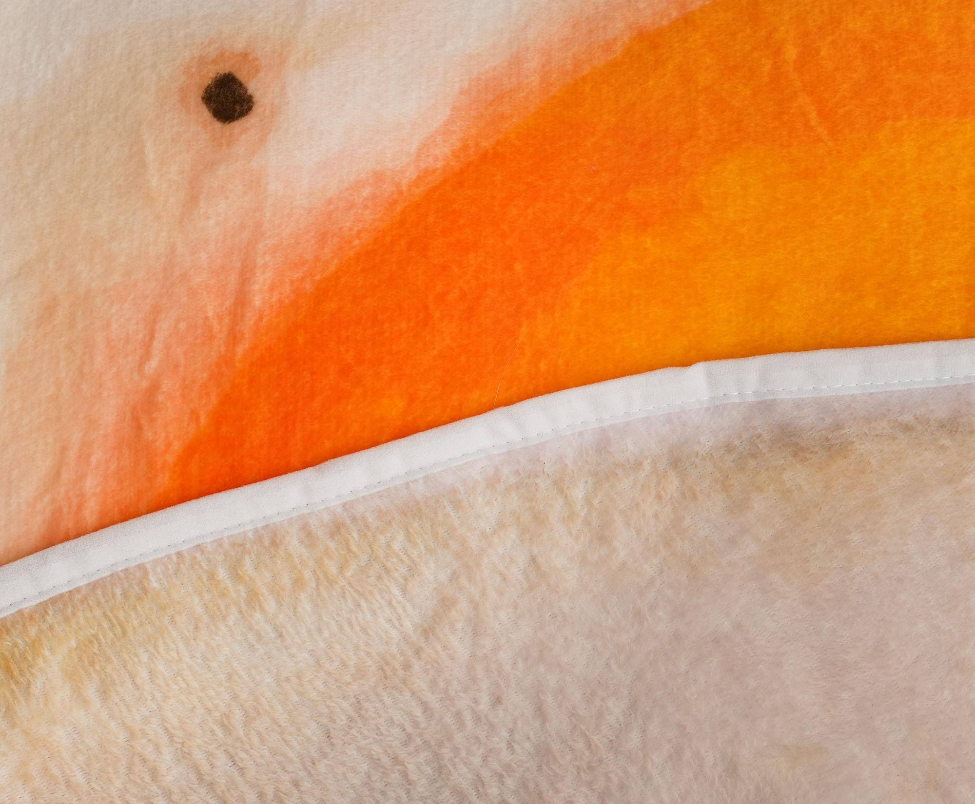 Alt View 1. Toynk - Fried Egg Round Fleece Throw Blanket | 60 Inches - Orange.