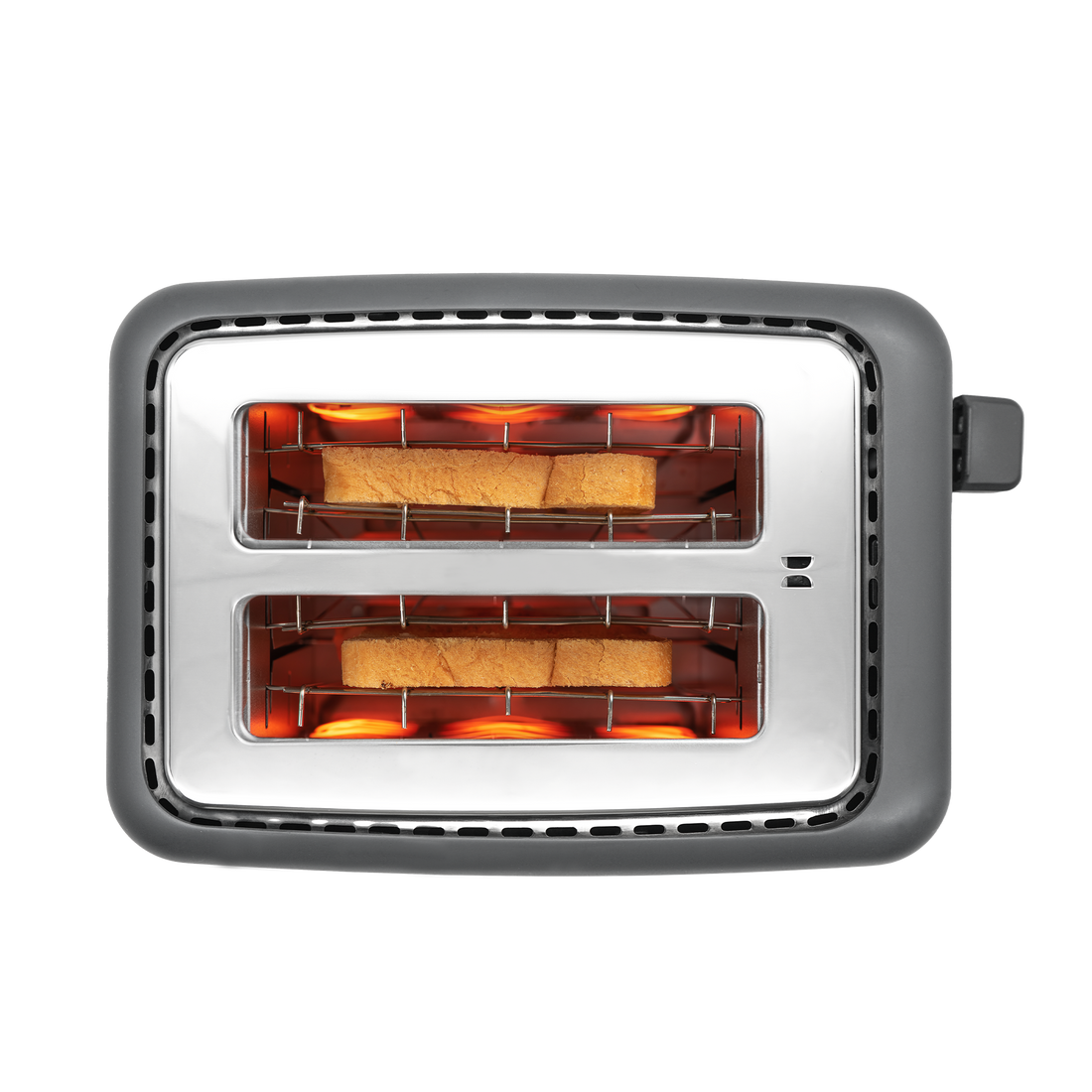 Angle. Livwell - Livwell Touch IQ Matte Grey 2-Slice Toaster - Matte Grey.