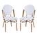 Front. Alamont Home - Lourdes 2 Pack All-Weather Commercial Paris Chairs with Bamboo Print Frame - White & Gray/Natural Frame.