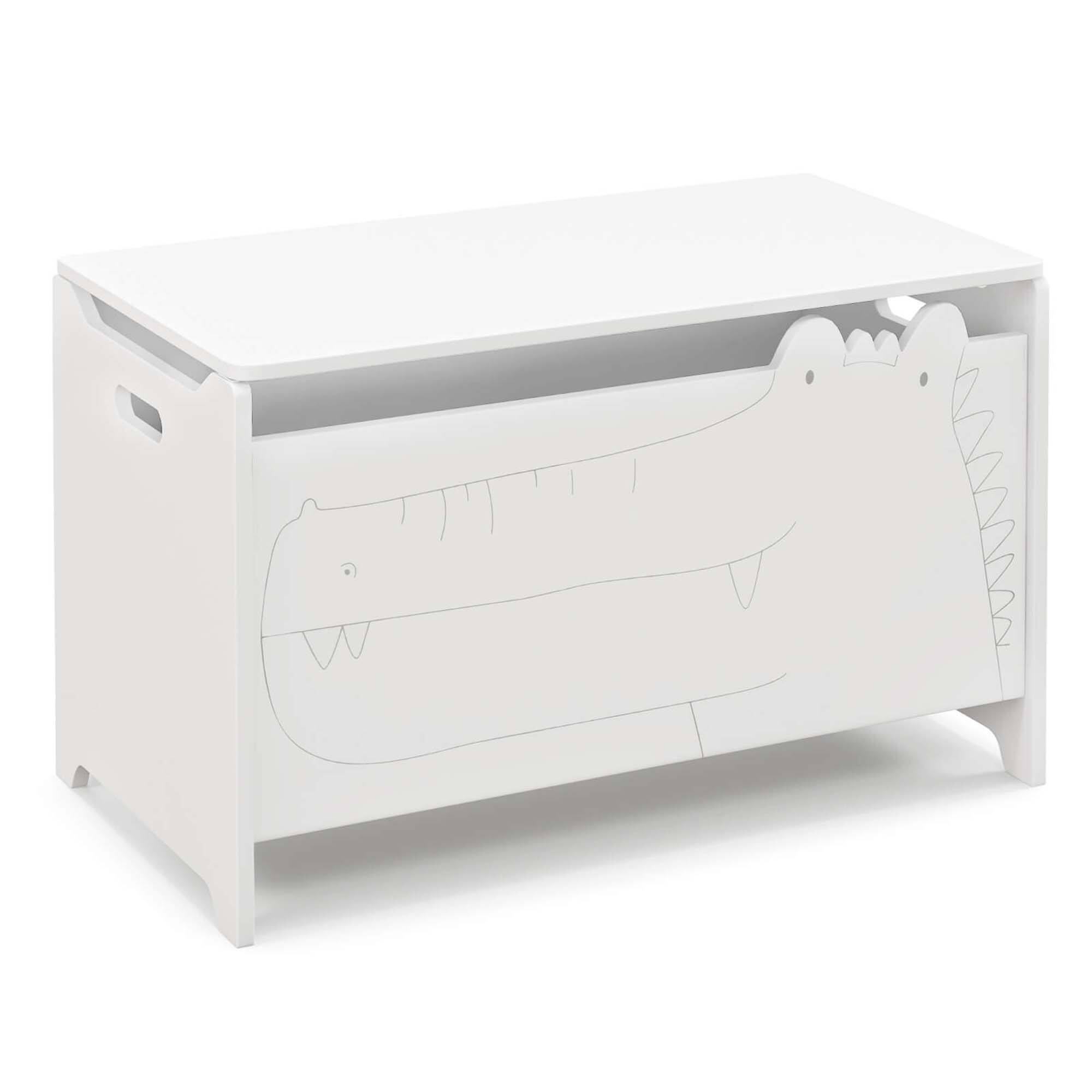 Alt View 9. Costway - Costway Kids Toy Box withSafety Hinge Wood Storage Chest Flip-Top Storage Organizer - White.