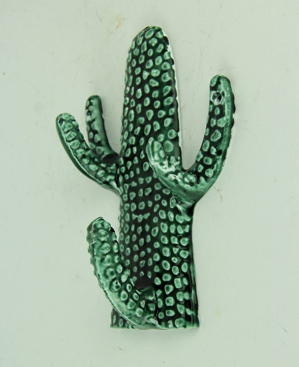 Alt View 1. Indaba - Green Triple Branch Seguaro Cactus Wall Hook - Green.