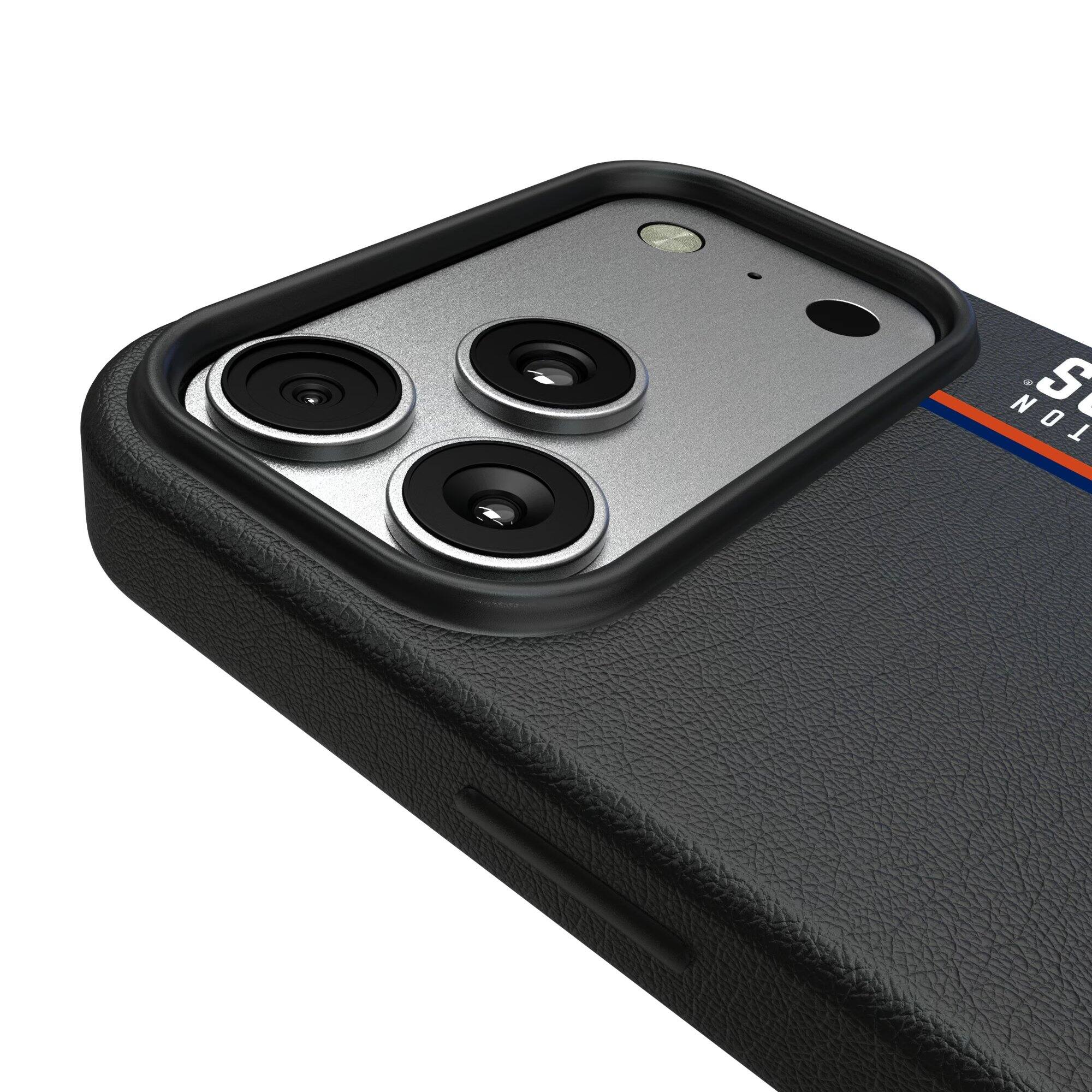 Alt View 2. Keyscaper - Black Edmonton Oilers Sidebar Magnetic iPhone Case - 15 - Black.