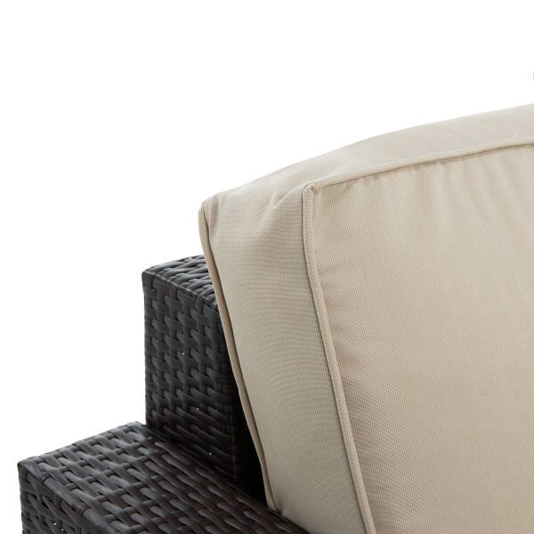 Alt View 2. Serta - Serta Laguna Outdoor Armchair, Brown Wicker with Beige Cushions - Beige.