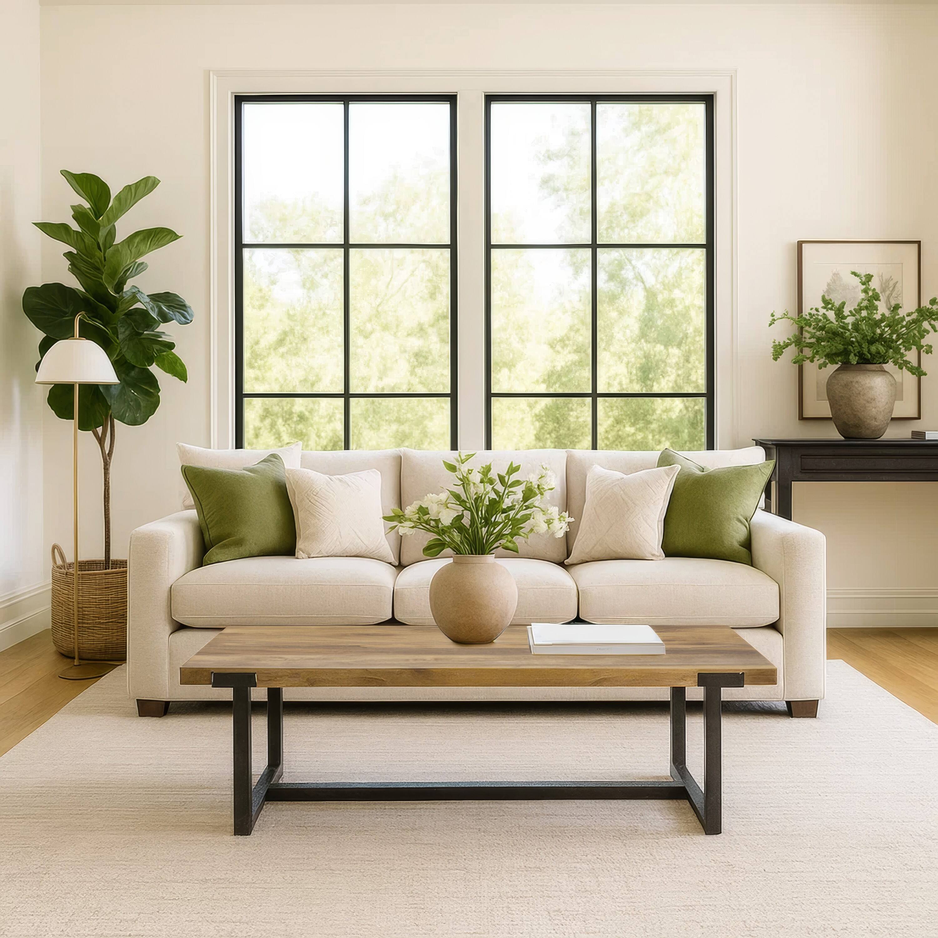 Alt View 10. Manhattan Lane - Marlon 48" Coffee Table | Handmade Aluminum Cast Black Frame | Solid Mango Wood Top - Black, Brown.