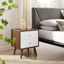 Transmit 2-Drawer Nightstand by Modway - Walnut White