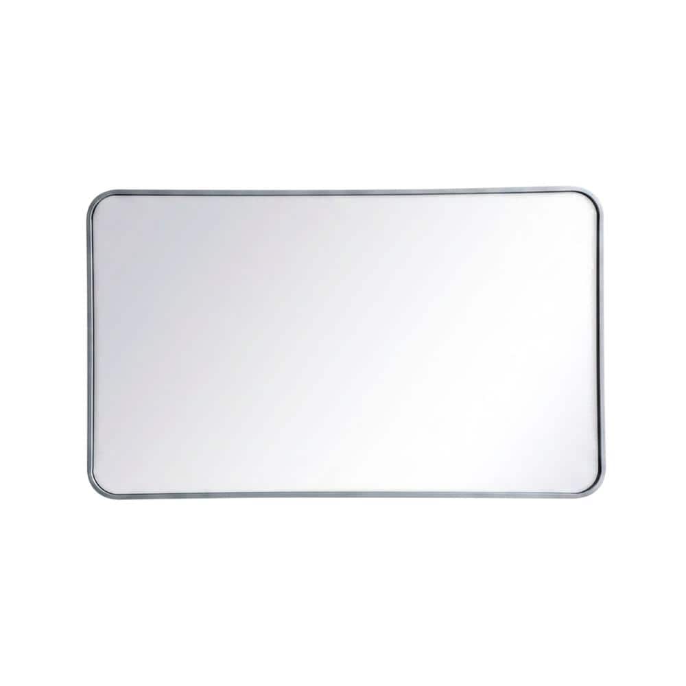 Photos - Mirror Elegant Decor - Soft corner metal rectangular  24x40 inch - Silver BG3605040 