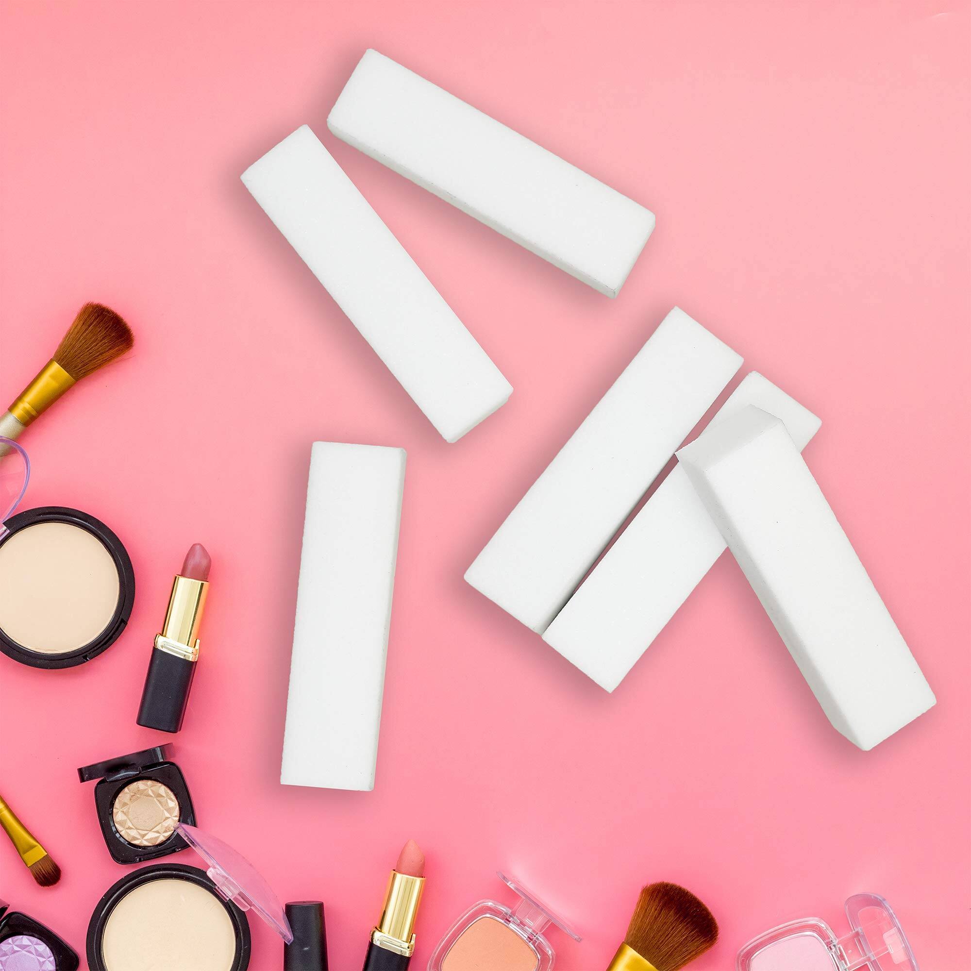 Left. Stylel Star - Pack Buffer Blocks Nails Sided Medium Grit White Built Last Way 120 Salon Grade Sanding Surfaces Consistent Edges Render.