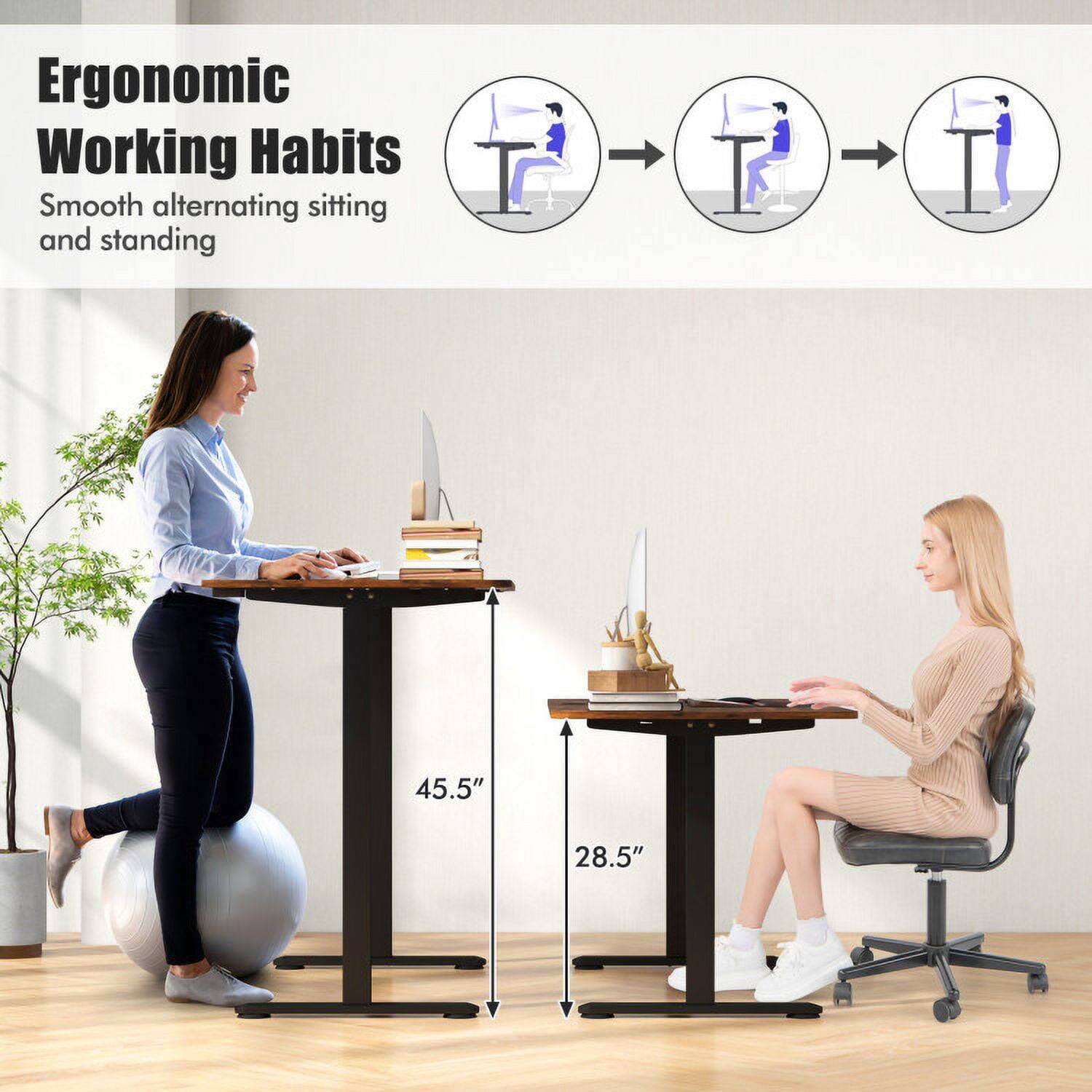 Ergonomic Working Habits  
Smooth alternating sitting and standing  

45.5"  
28.5"