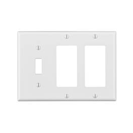 Leviton - 3 gang Thermoset Plastic Decorator/Toggle Wall Plate 1 pk - White