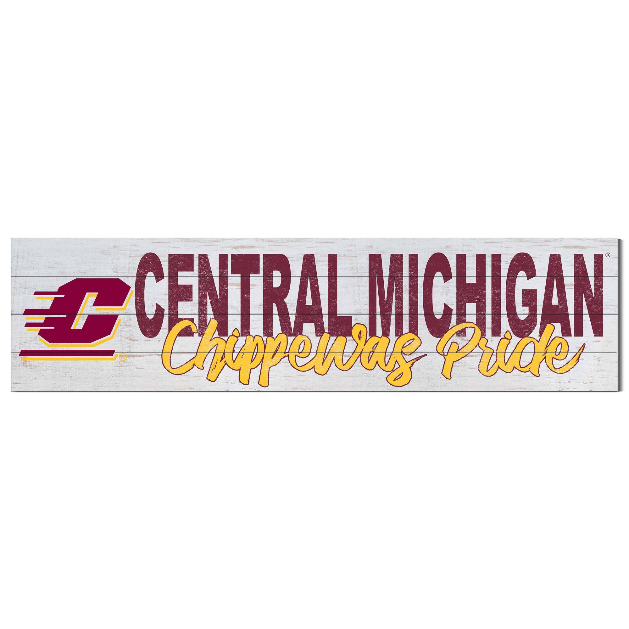 Central Michigan Chippewas 40'' x 10'' Logo Sign