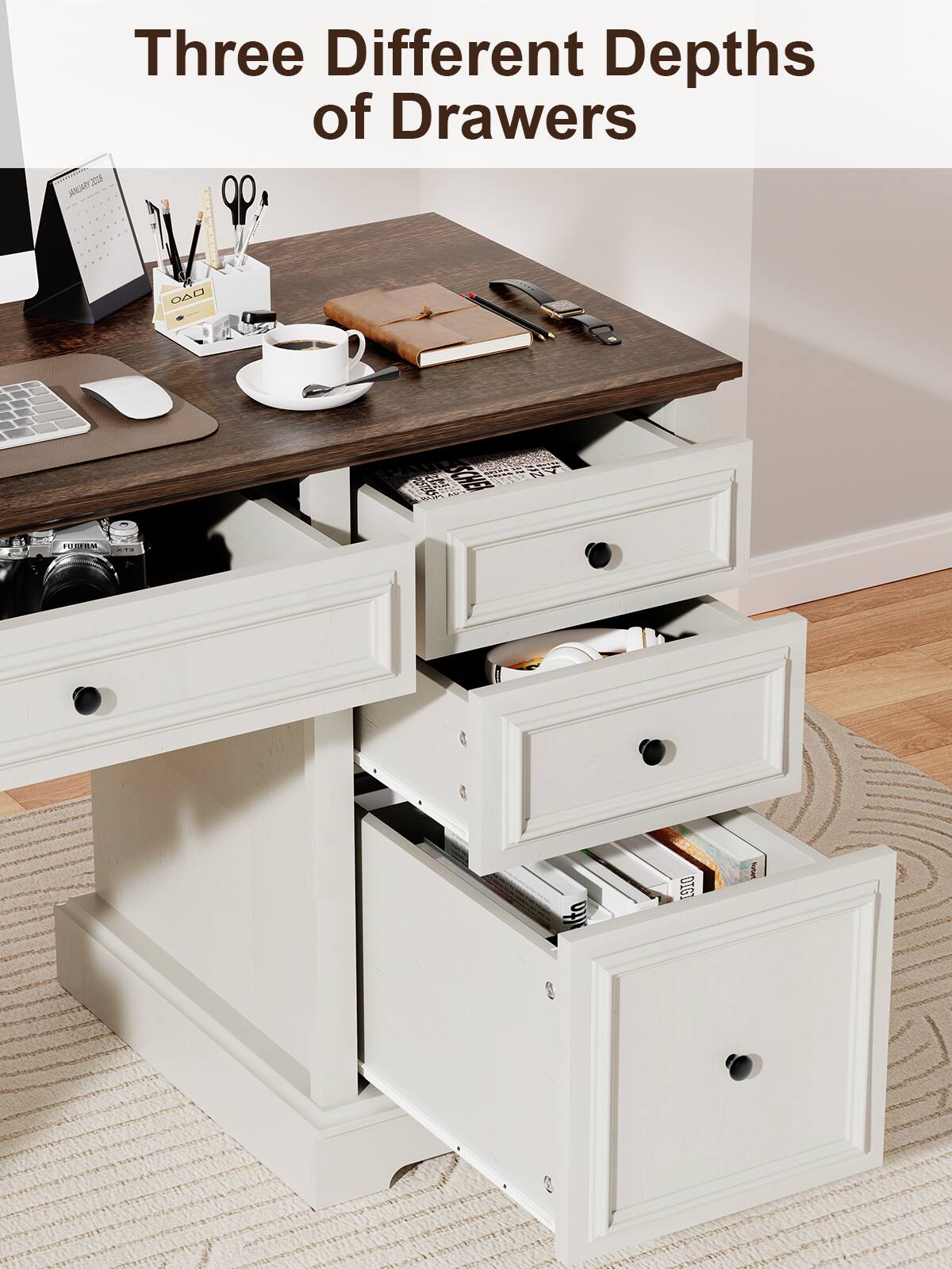 Three Different Depths of Drawers, JANA 2 OP OAD SCHE EM DIGT