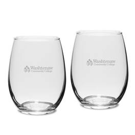 Jardine - Washtenaw Community College Two-Piece 15oz. Stemless Wine Glass Set - Multicolor