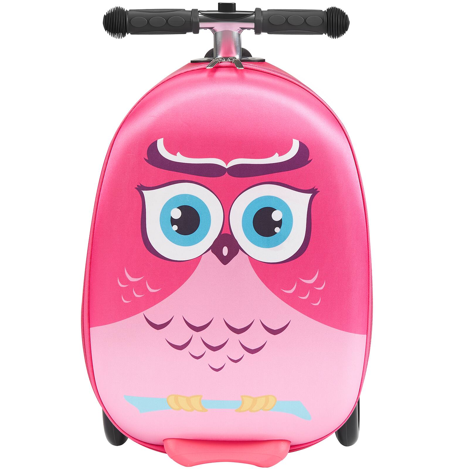 Alt View 5. VEVOR - Ride-on Luggage, 20 L Capacity, 20 Inches Kids Scooter Suitcase with Flash PU Wheels, Adjustable Handle - Pink.