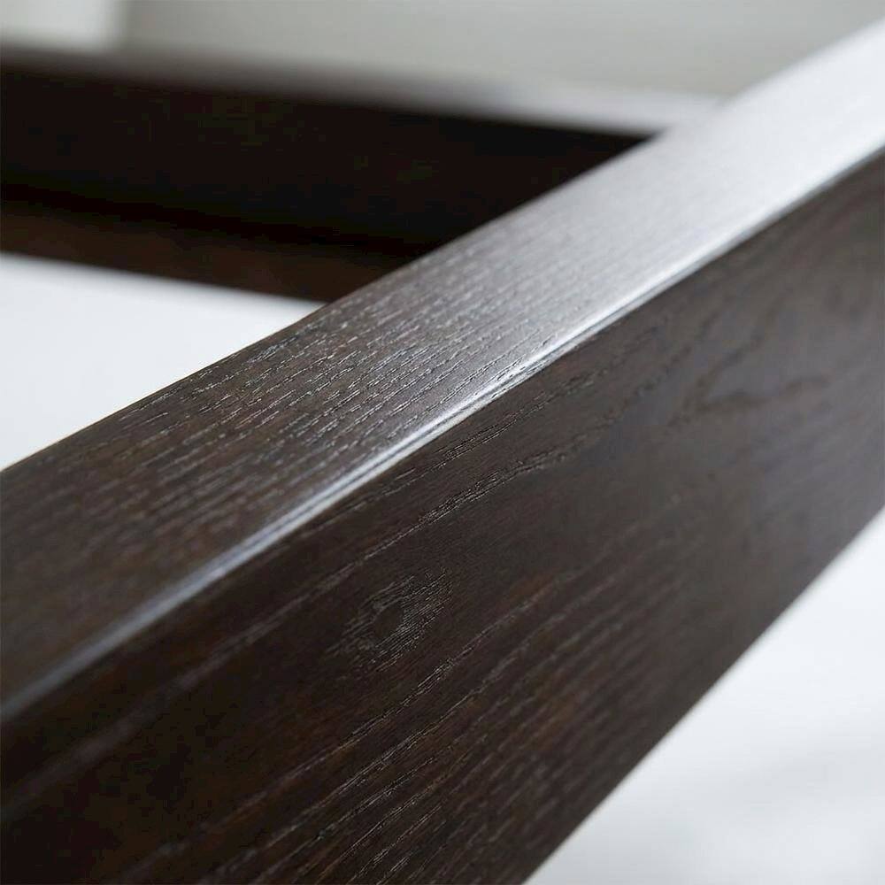 Alt View 2. FurniFact - Solid Wood Platform Bed - Dark Roast Oak.