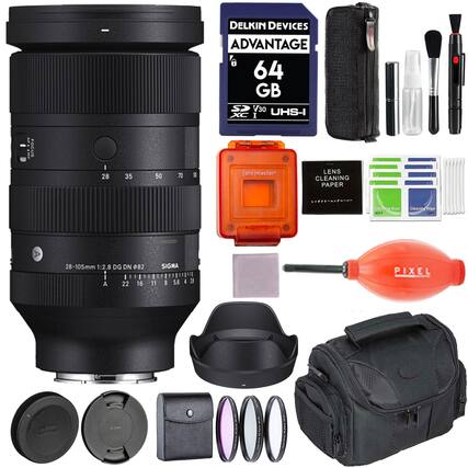 DELKIN DEVICES ADVANTAGE B 64 GB SP V30 UHS-I XC I FOCUS I 28 35 50 70 2
[projmaster* LENS CLEANING PAPER Chealgg wipe WEl Cearod Vage RY 00123 A 28-105mm 1:2.8 DG DN 82 i A 22 16 SIGMA 11 8 5.6 I DI PIXEL SIGMA SGM
