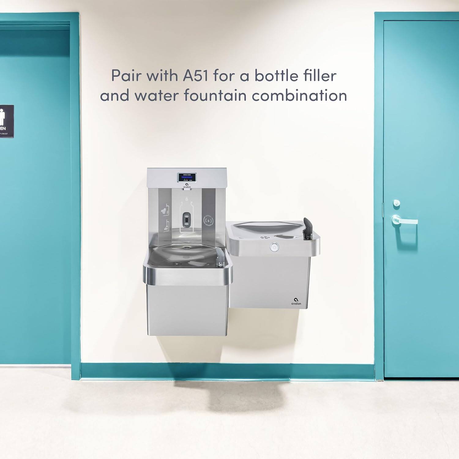 Pair with A51 for a bottle filler and water fountain combination