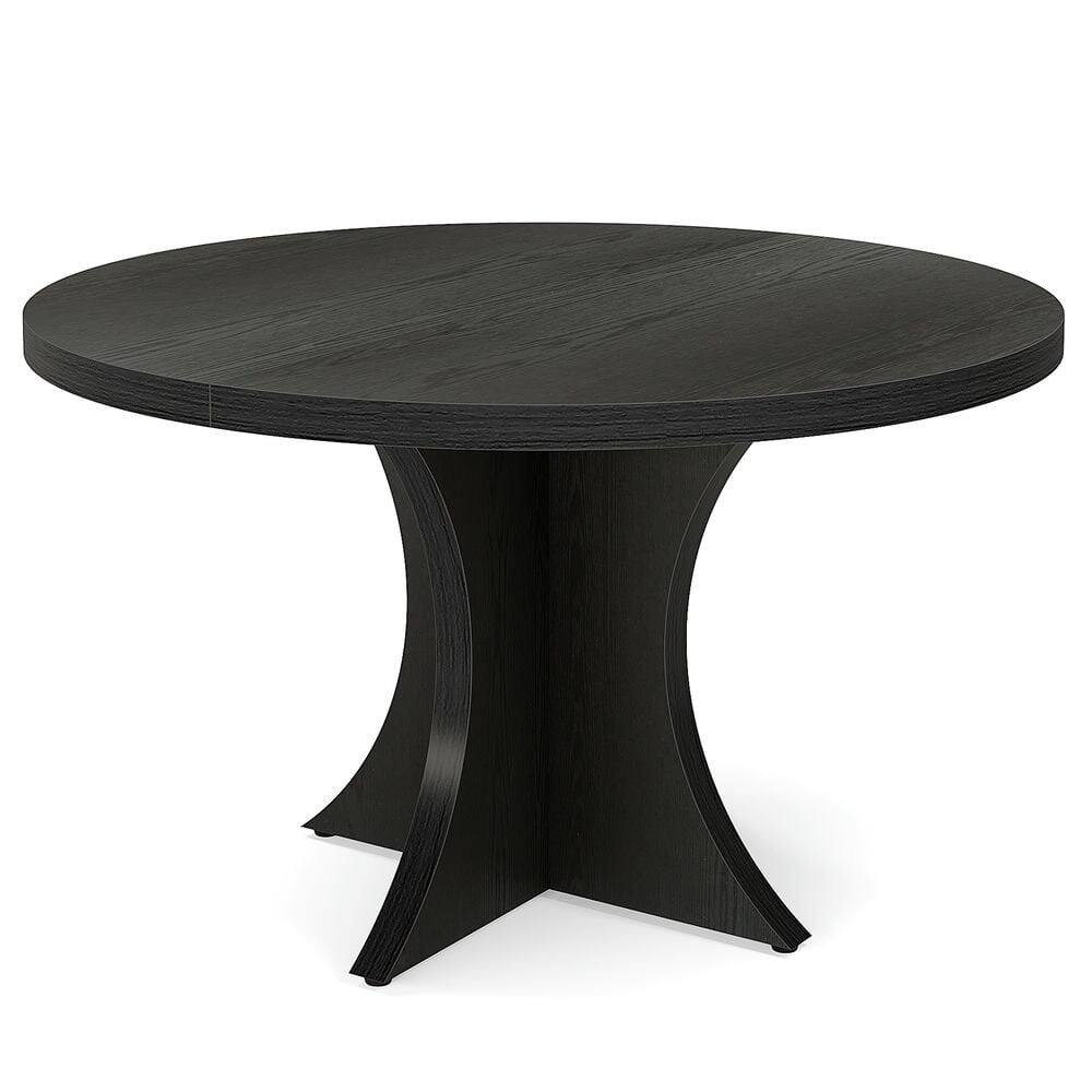 Alt View 2. Kadyn - Kadyn End Table,Dining Table, Living Room Table,Wood Dining Table, 47.24 Inches Round Kitchen Table for 4-6,Black - Black.