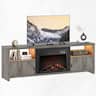 Bestier - 71-inch Fireplace TV Stand with RGB Lights Entertainment Centers, Open Shelves & Cable Management - Grew