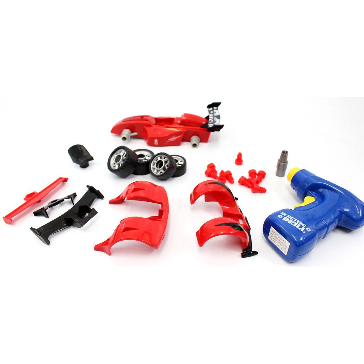 Angle. JuzToys - Take Apart Toys for Boys Formula Racing Car, Construction Pieces to Build Your Own Car, Lights, Sound & Power Drill - Multi.