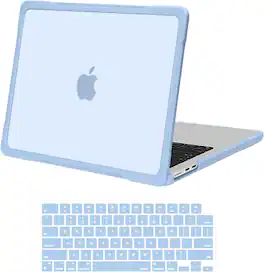 mosiso - For MacBook Air 13.6 inch M5 M4 M3 M2 A3449 A3240 A3113 A2681 2026-2022, Crack-Resistant Hard Case with Soft TPU Bumper - Air Blue