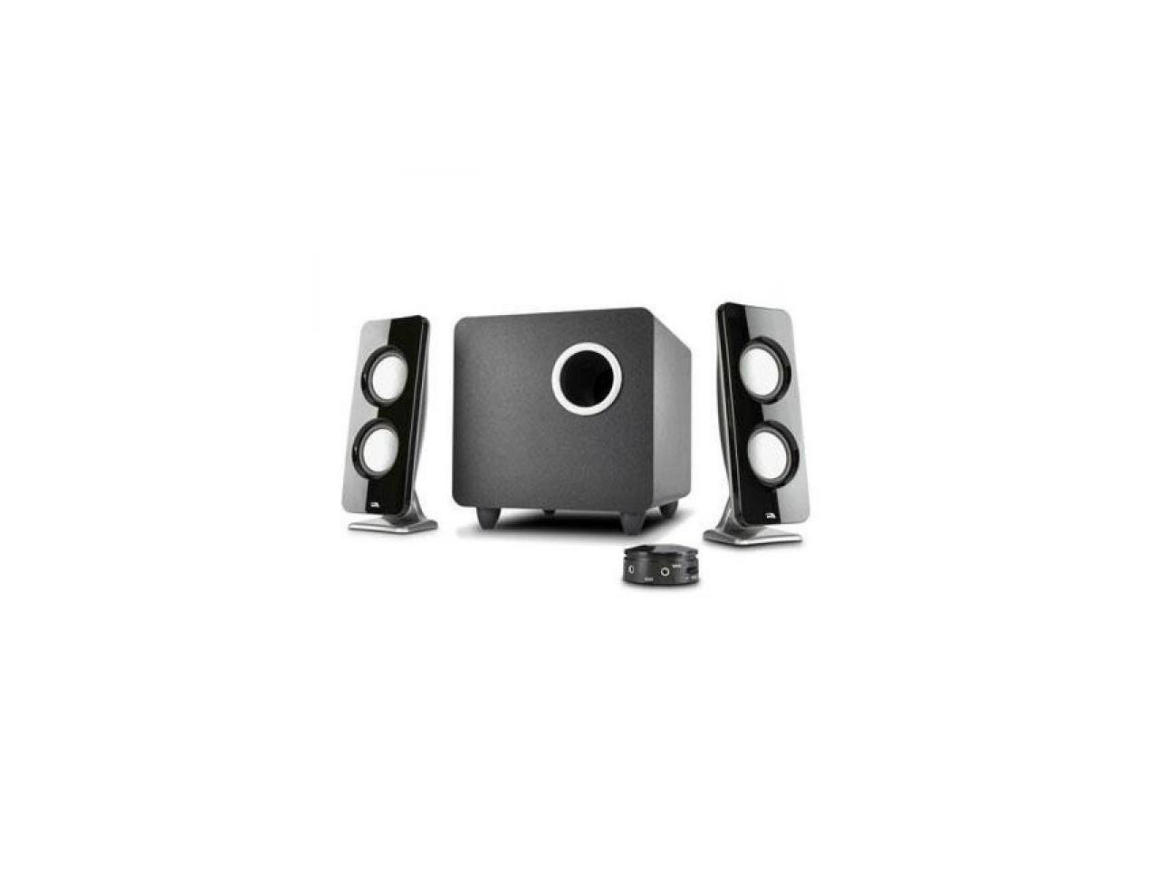 Front. Cyber Acoustics - Cyber Acoustics Curve Immersion 2.1 Speaker System - 30 W RMS - Black.