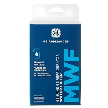 GE APPLIANCES
GENUINE GE REFRIGERATOR WATER FILTER
REMOVES 99% LEAD
FILTERS 12+ IMPURITIES
+ 5 Pharmaceuticals*
+ Chlorine Taste & Odor
*Pharmaceutical Gems
led by an independent
lab, Pharmaceutical
claims are certified by NSF
at the State of California