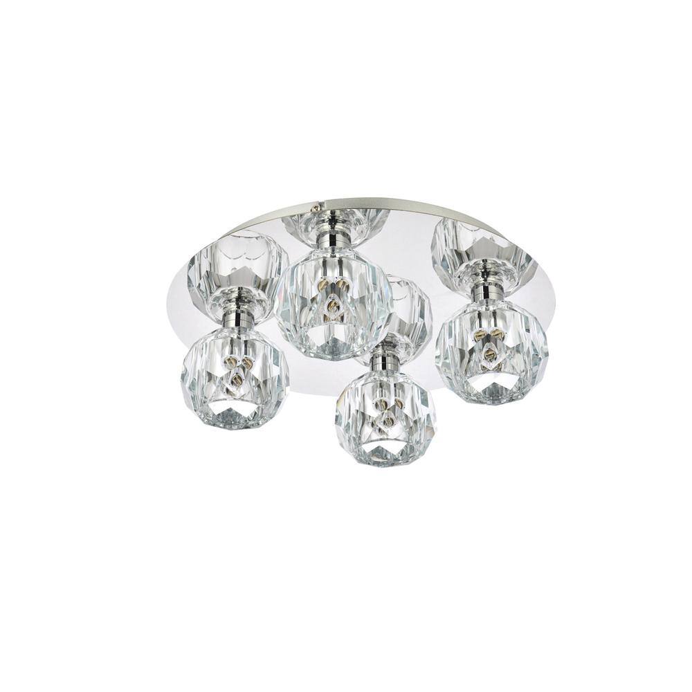 Back. Elegant Lighting - Graham 4 Light Ceiling Lamp in Chrome - Chrome And Clear.
