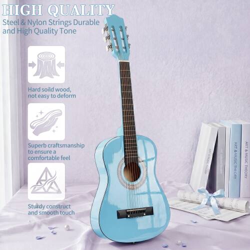 HIGH QUALITY  
Steel & Nylon Strings Durable and High Quality Tone  
Hard solid wood, not easy to deform  
Superb craftsmanship to ensure a comfortable feel  
Sturdy construct and smooth touch