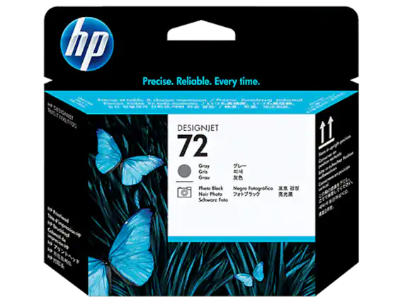 hp Precise. Reliable. Every time.
Prcise et liable A chaque impression, / Proziao. Zuverlassig Jodesmal
Preciso Fioble / HR
DESIGNJET 72
Gray Gris Grou
Photo Black Negro Fotogrfico Noir Photo Schwarz Foto