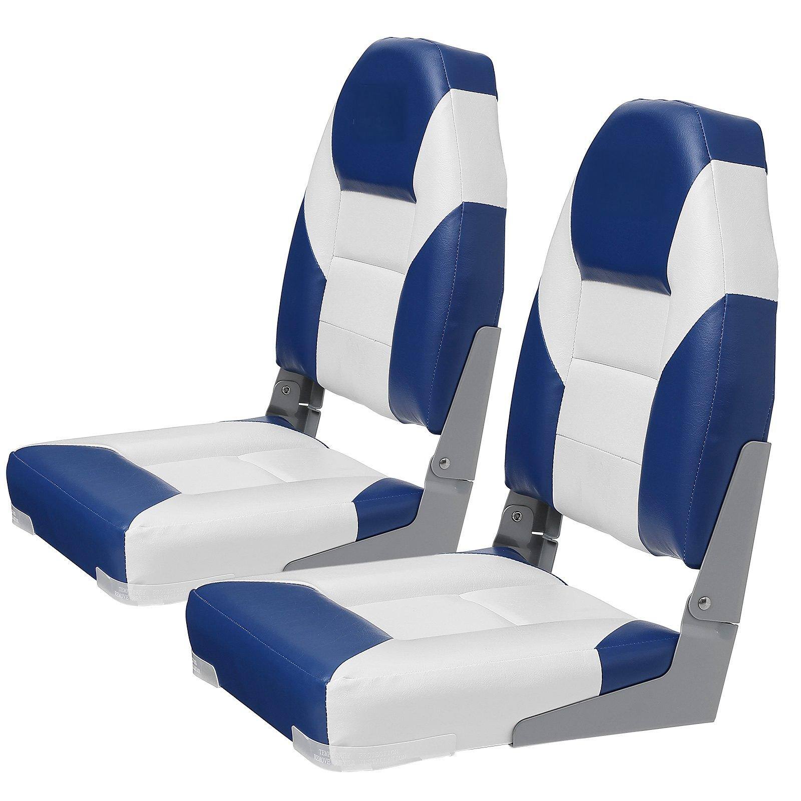 Front. Glintex - Folding High Back Boat Seats 2-Pack with Waterproof Cushion and Rust-Proof Hinge for Fishing and Speed Boats - Natural.