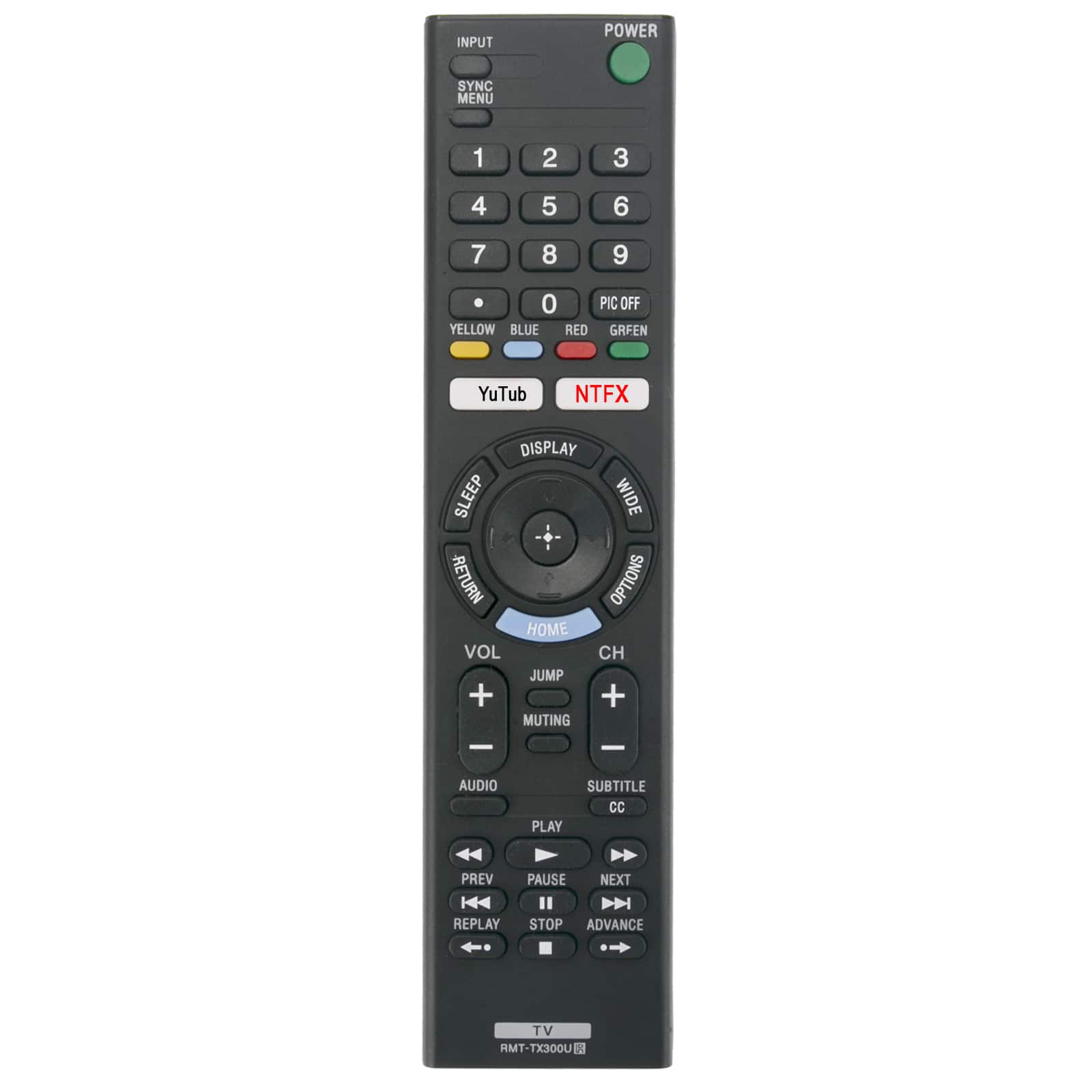 VINABTY - New RMT-TX300U Replaced Remote Fits for Sony TV KD-55X720E KD-49X720E KD-43X720E KD-49X700E KD-43X700E KD-55X700E - Black