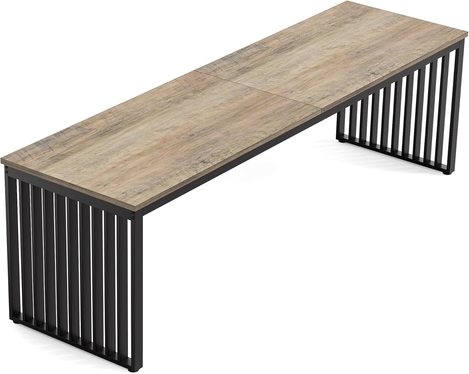 Alt View 1. APRILSOUL - 78.74Inches Double Computer Desk for 2 Person Extra Long Industrial Workstation with Heavy Duty Metal Frame Gray Black - Gray+Black.