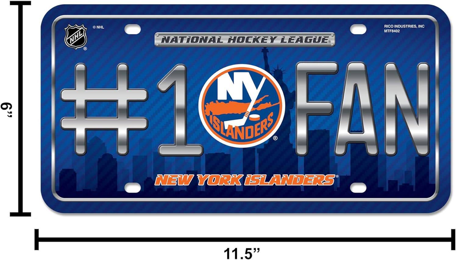 NHL RICO INDUSTRIES, INC  
MTF8402  
NATIONAL HOCKEY LEAGUE  
NY 6"  
#1 FAN  
NEW YORK ISLANDERS 11.5"  

NATIONAL HOCKEY LEAGUE  
#1 FAN  
NEW YORK ISLANDERS  

RICO INDUSTRIES, INC  
115-150 WOODWARD AVE  
TROY, NY 12180