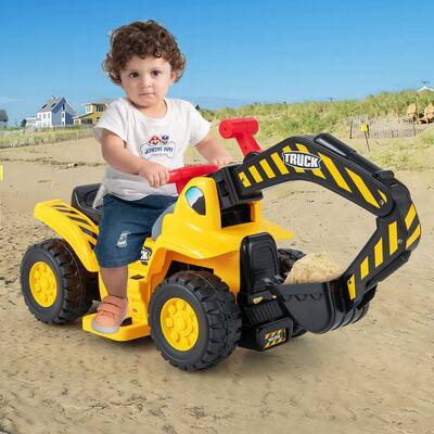 Costway 6V Electric Kids Ride On Excavator Pretend Play Toy