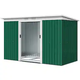 Outsunny - x 4' Metal Outdoor Storage Shed, Tool House with Double Lockable Doors for Backyard, Patio, Lawn, Garage