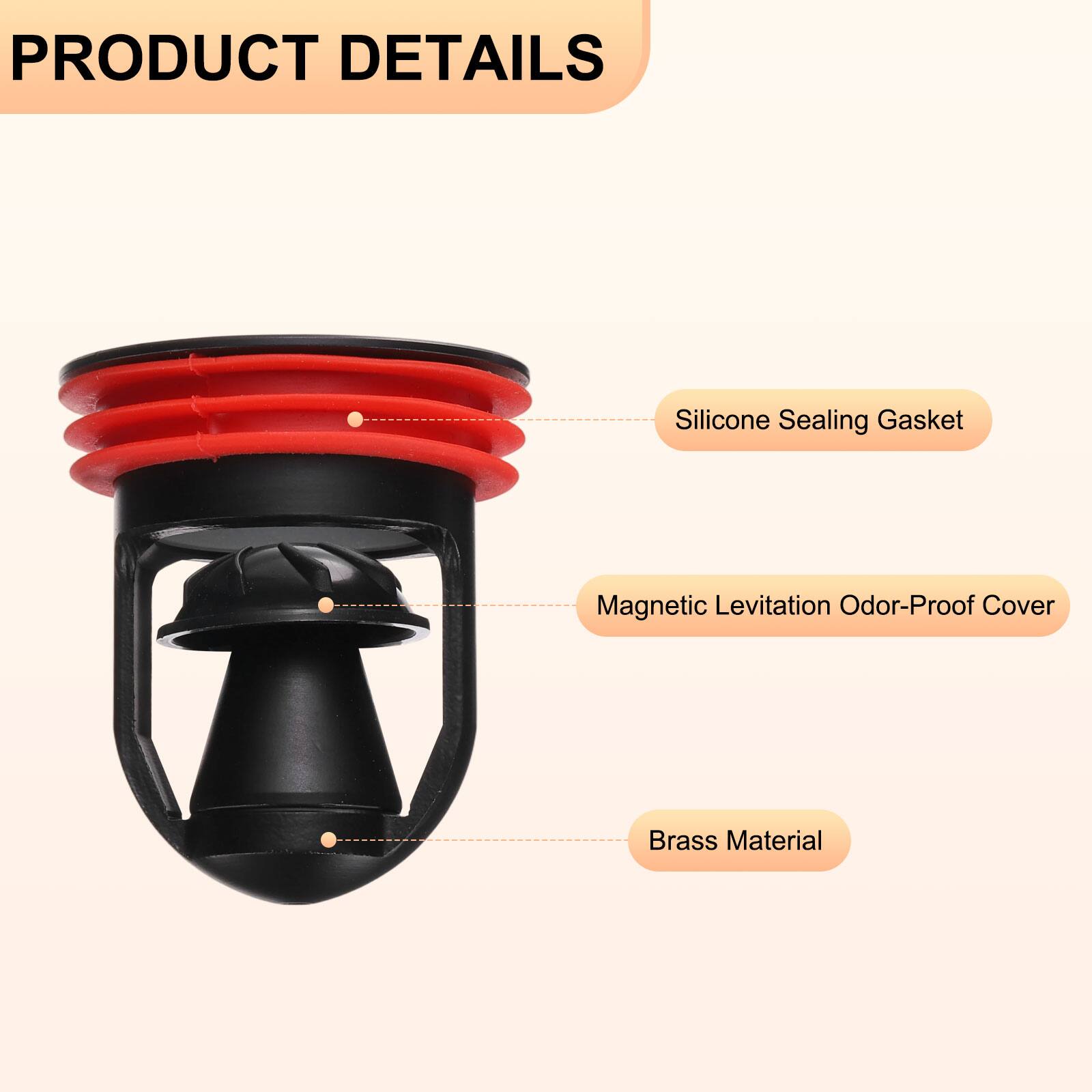 PRODUCT DETAILS

- Silicone Sealing Gasket
- Magnetic Levitation Odor-Proof Cover
- Brass Material
