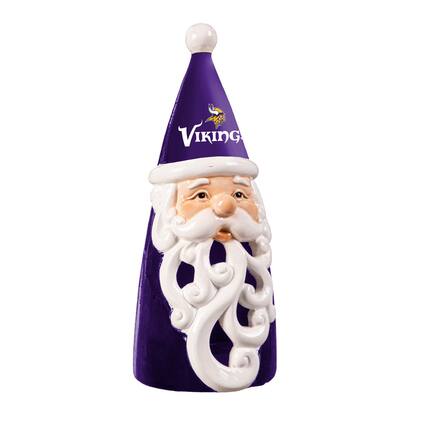 Front. Evergreen Enterprises - Minnesota Vikings 8" LED Santa Statue - Purple.
