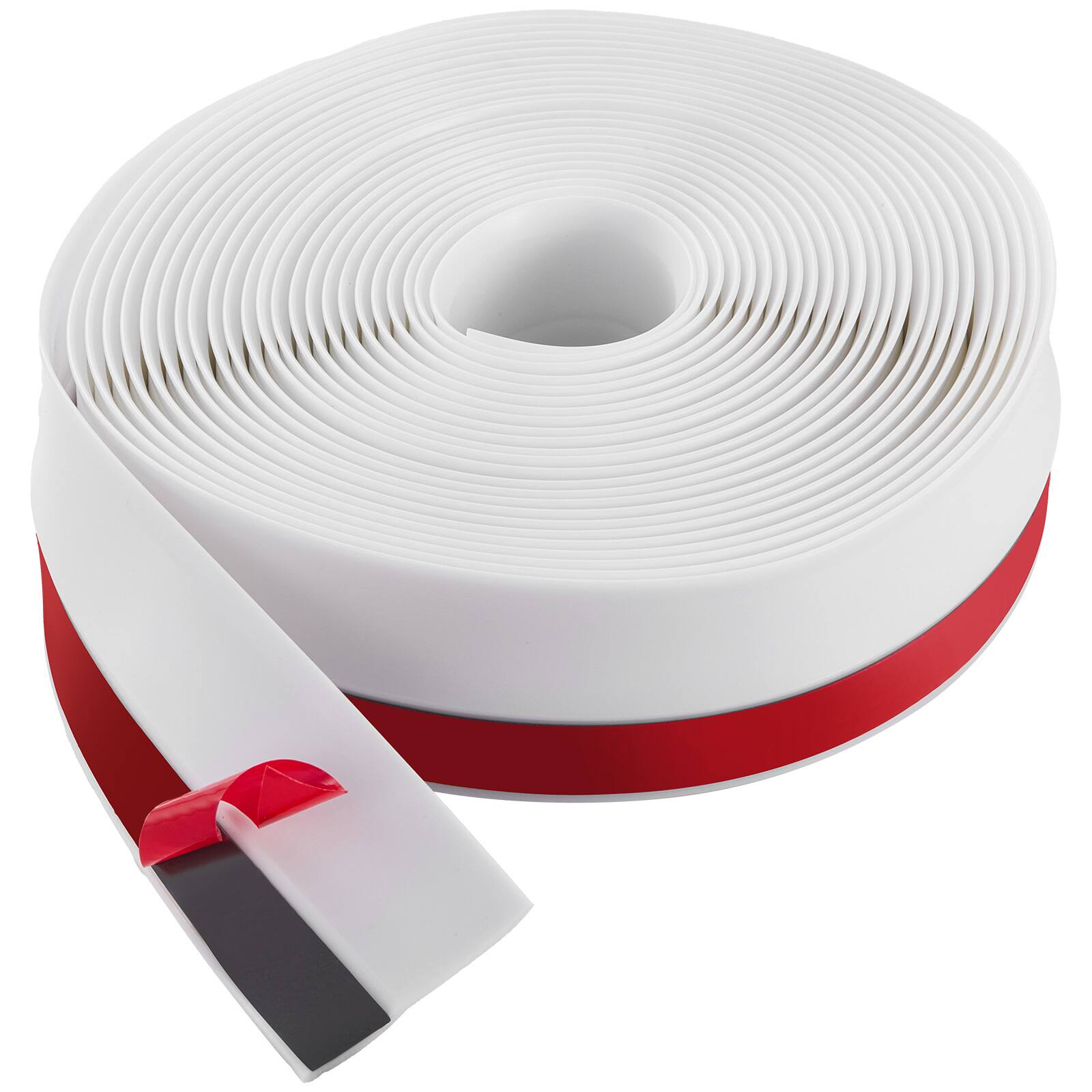 Front. VEVOR - Garage Door Seal Top and Sides Seal Strip, 34 FT Universal Weather Stripping Replacement Soft and Hard Composite - White.