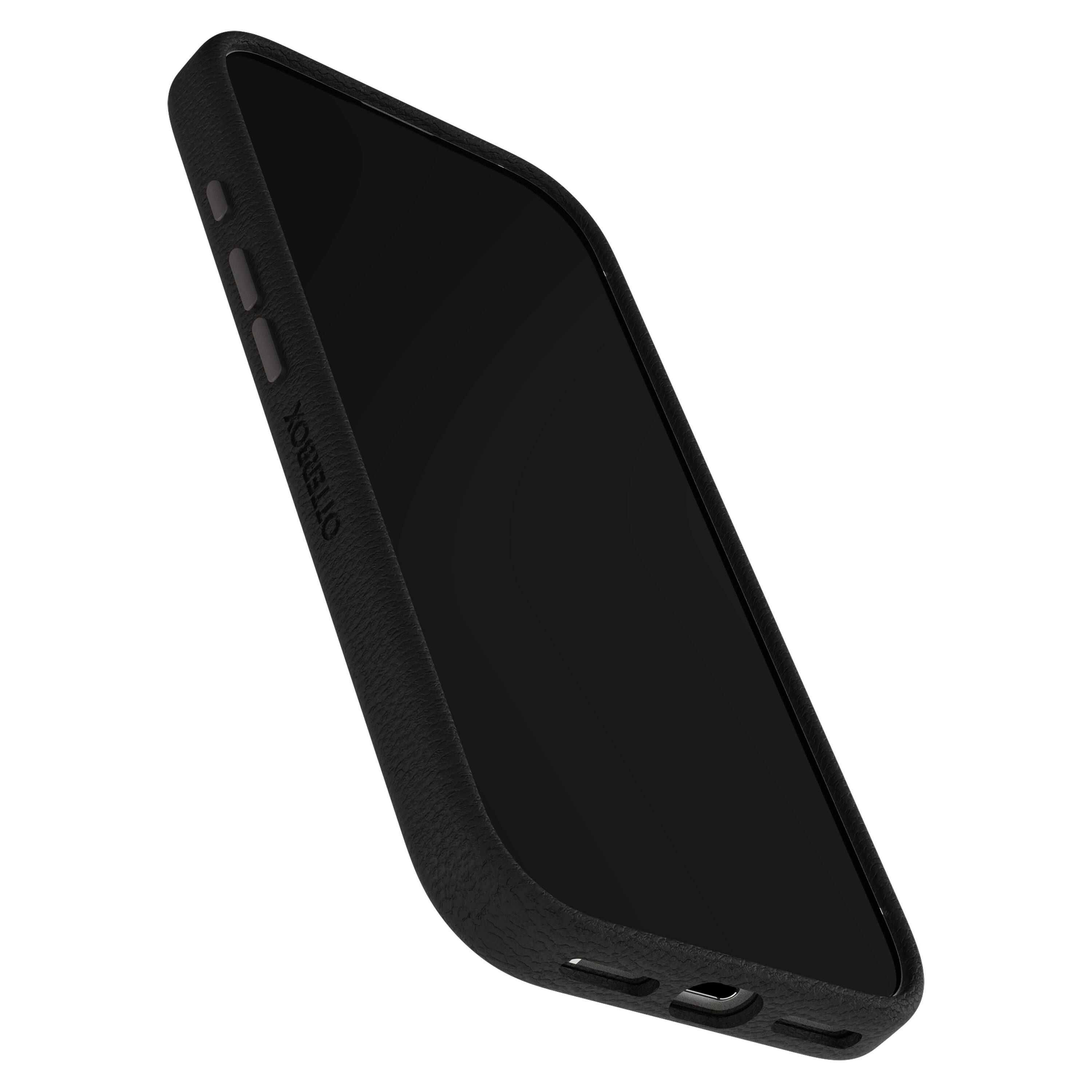 Back. OtterBox - Symmetry Cactus Leather Series Soft Shell for Apple iPhone 17 - Black.