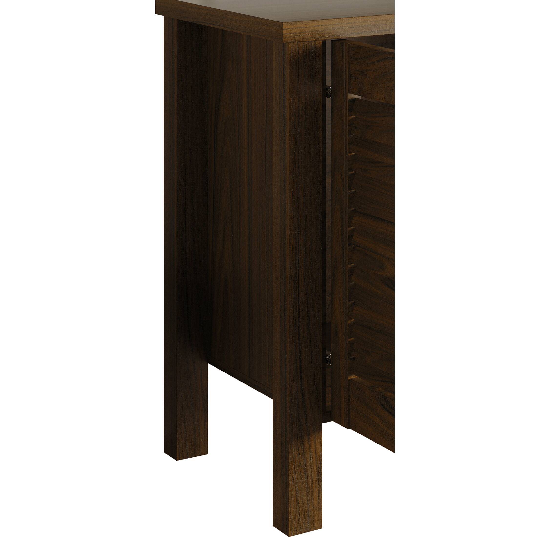 Alt View 5. ChaletPosh - Elegant Transitional TV Stand with Concealed Storage Doors, Brown - Brown.